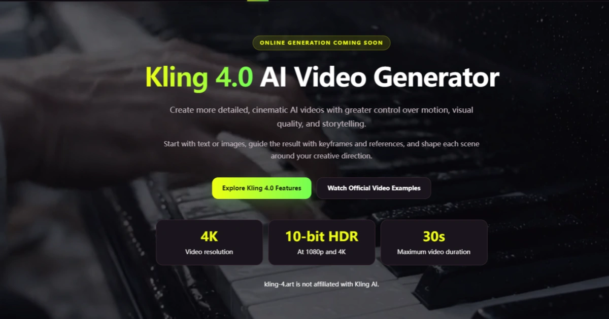 Kling 4.0 screenshot 1